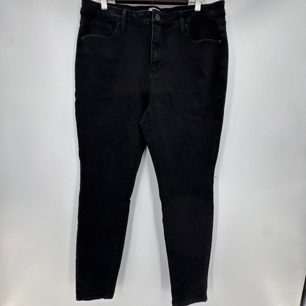 Time and Tru Skinny Jeans‎ Womens 16 Black Denim Cotton Stretch Preppy High Rise